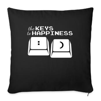BONHEUR - LES CLÉS DE LA Les clés du bonheur - Housse de coussin décorative 45 x 45 cm - noir - Devant