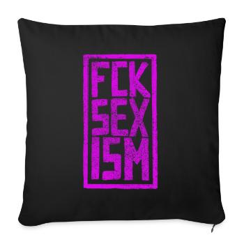 Baiser le sexisme - Housse de coussin décorative 45 x 45 cm - noir - Devant