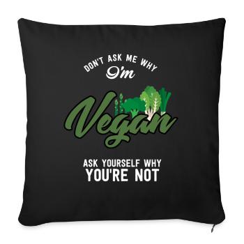 Vegan Vegetarian Gift World Aliments de jour végétalien - Housse de coussin décorative 45 x 45 cm - noir - Devant