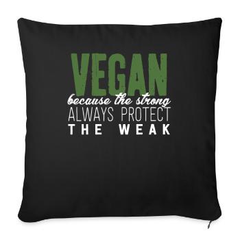 Vegan Vegetarian Gift World Vegan Day - Sofa pillowcase 17,3'' x 17,3'' (45 x 45 cm) - black - Front
