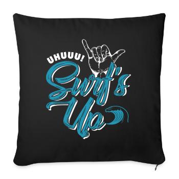 Surfez! - Housse de coussin décorative 45 x 45 cm - noir - Devant