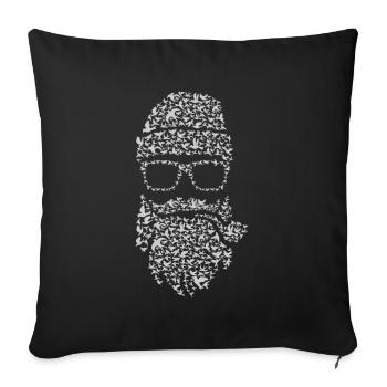 Oiseaux barbe - Housse de coussin décorative 45 x 45 cm - noir - Devant