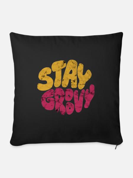 Stay Groovy - Sofakissenbezug 45 x 45 cm - Schwarz