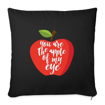 Love apple fruit eye saying sayings gift idea - Sofa pillowcase 17,3'' x 17,3'' (45 x 45 cm) - black - Front