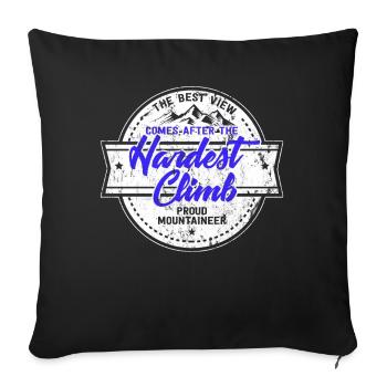 Mountaineering mountaineer climbing hiking gift - Sofa pillowcase 17,3'' x 17,3'' (45 x 45 cm) - black - Front