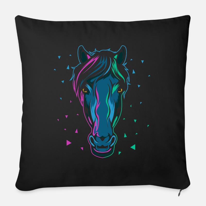 Pferd - Sofakissenbezug 45 x 45 cm - Schwarz
