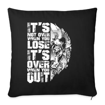 Lion Motivation Saying Giving Up Gift Strength - Sofa pillowcase 17,3'' x 17,3'' (45 x 45 cm) - black - Front