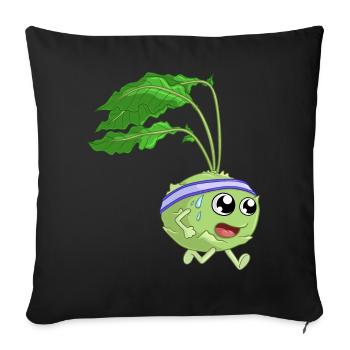 Fitness Kohlrabi - Housse de coussin décorative 45 x 45 cm - noir - Devant