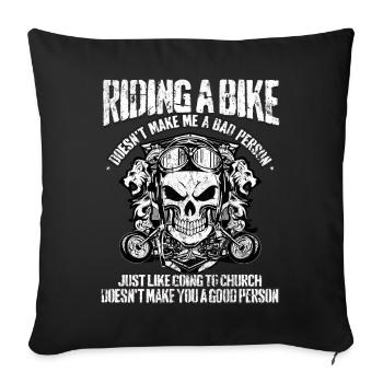 Motorcycle Motorcyclist Church Motorcycling - Sofa pillowcase 17,3'' x 17,3'' (45 x 45 cm) - black - Front