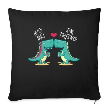 Dino Hug - Sofa pillowcase 17,3'' x 17,3'' (45 x 45 cm) - black - Front