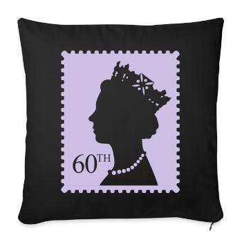 Queen's Jubilee Stamp - Sofa pillowcase 17,3'' x 17,3'' (45 x 45 cm) - black - Front