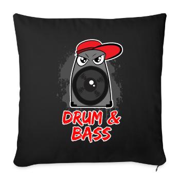 DRUM BASS - Sofa pillowcase 17,3'' x 17,3'' (45 x 45 cm) - black - Front