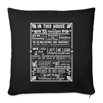 Autism Awareness Gift Love Asperger's Family - Sofa pillowcase 17,3'' x 17,3'' (45 x 45 cm) - black - Front