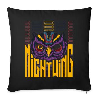 Nightwing Owl Trendy - Sofa pillowcase 17,3'' x 17,3'' (45 x 45 cm) - black - Front