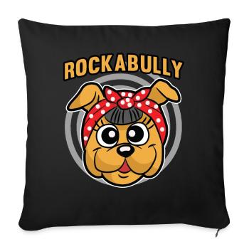 Rockabilly - Sofakissenbezug 45 x 45 cm - Schwarz - Vorne