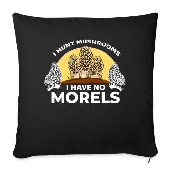 Champignon drôle je chasse les champignons, je n’ai pas de morels - Housse de coussin décorative 45 x 45 cm - noir - Devant