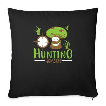 Funny Mushroom Hunting Season Gift - Sofa pillowcase 17,3'' x 17,3'' (45 x 45 cm) - black - Front