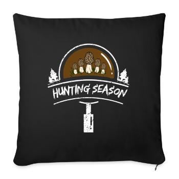 Funny Mushroom Hunting Season Gift - Sofa pillowcase 17,3'' x 17,3'' (45 x 45 cm) - black - Front