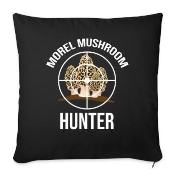 Funny Mushroom Morel Mushroom Hunter Gift - Sofa pillowcase 17,3'' x 17,3'' (45 x 45 cm) - black - Front