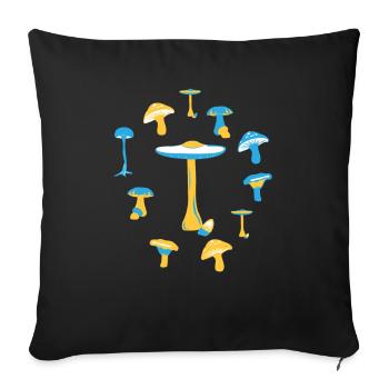 Funny Mushroom Wild Mushrooms Gift - Sofa pillowcase 17,3'' x 17,3'' (45 x 45 cm) - black - Front