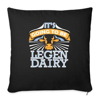Drôle de vache, ça va être legen Vaches laitières - Housse de coussin décorative 45 x 45 cm - noir - Devant