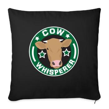 Drôle de vache Chuchoteur Agriculteur Élevage Vaches LaitErie Cadeau - Housse de coussin décorative 45 x 45 cm - noir - Devant