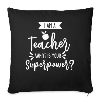 Enseignant Don Education Enseignant Sayings School - Housse de coussin décorative 45 x 45 cm - noir - Devant