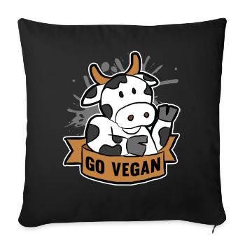 Go Vegan - Sofakissenbezug 45 x 45 cm - Schwarz - Vorne