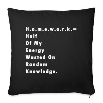Étudiant enseignant de devoirs disant l'école de cadeau - Housse de coussin décorative 45 x 45 cm - noir - Devant