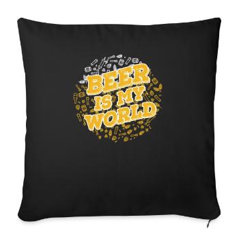 Chemise brasseur d'alcool cool Craft Beer World - Housse de coussin décorative 45 x 45 cm - noir - Devant