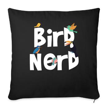 Bird Nerd T Shirt Bird Watching Birding Gift Geek - Housse de coussin décorative 45 x 45 cm - noir - Devant