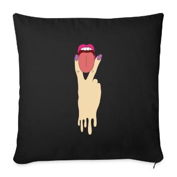 Lesbian Tongue Lgbt Pride Support Gay Love T Shirt - Sofa pillowcase 17,3'' x 17,3'' (45 x 45 cm) - black - Front
