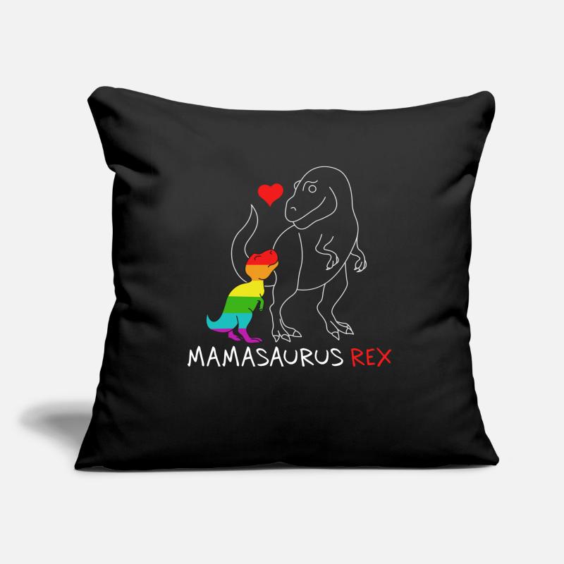 Mamasaurus Rex | Mutter | Neue Mama Regenbogen queer Sofakissenbezug 45 x 45 cm