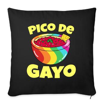 Gay Pride Cadeau Pico De Gayo Pico De Gallo Arc-en-ciel - Housse de coussin décorative 45 x 45 cm - noir - Devant