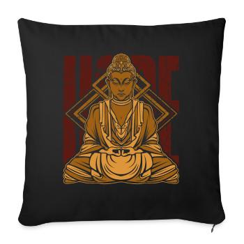 Buddha Meditation Buddhism Yoga Gift - Sofa pillowcase 17,3'' x 17,3'' (45 x 45 cm) - black - Front