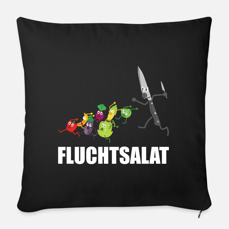 Fruchtsalat - Fluchtsalat Früchte Obst Gemüse - Sofakissenbezug 45 x 45 cm - Schwarz