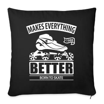 Born To Skate Shirt & Cadeau - Housse de coussin décorative 45 x 45 cm - noir - Devant