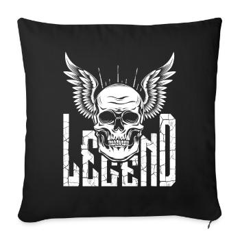 Skull Skull Skull Wings Gift - Sofa pillowcase 17,3'' x 17,3'' (45 x 45 cm) - black - Front