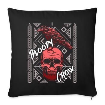Bloody Crow Skull Skull Skull Skull - Sofa pillowcase 17,3'' x 17,3'' (45 x 45 cm) - black - Front