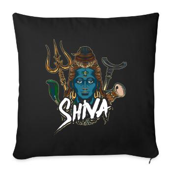 Deity Hinduism Shiva gift - Sofa pillowcase 17,3'' x 17,3'' (45 x 45 cm) - black - Front