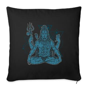 Shiva Hindu god Nataraja Bhairava - Sofa pillowcase 17,3'' x 17,3'' (45 x 45 cm) - black - Front