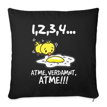 Egg and chicks - Sofa pillowcase 17,3'' x 17,3'' (45 x 45 cm) - black - Front