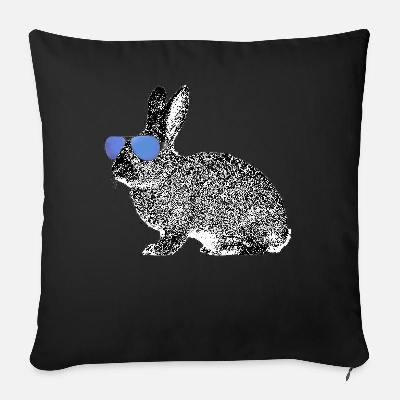Hase - Sofakissenbezug 45 x 45 cm - Schwarz
