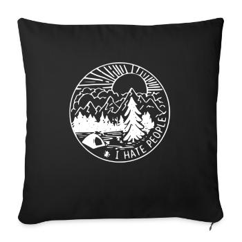 Camping Tents Tent I Hate People Outdoor Gift - Sofa pillowcase 17,3'' x 17,3'' (45 x 45 cm) - black - Front