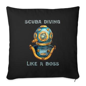Plongée sous-marine comme un patron - Housse de coussin décorative 45 x 45 cm - noir - Devant