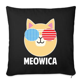 Meowica Katzen land tolle Geschenkidee - Sofakissenbezug 45 x 45 cm - Schwarz - Vorne