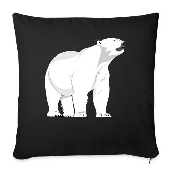 Polar bear polar bear bears - Sofa pillowcase 17,3'' x 17,3'' (45 x 45 cm) - black - Front