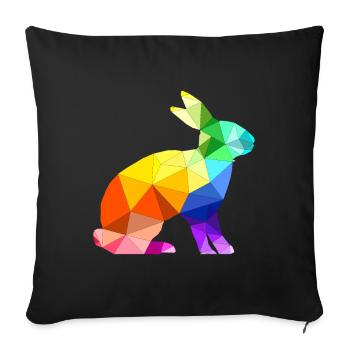Polygon bunny gift - Sofa pillowcase 17,3'' x 17,3'' (45 x 45 cm) - black - Front