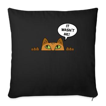Cadeau chat perso coquin maine coon persan - Housse de coussin décorative 45 x 45 cm - noir - Devant