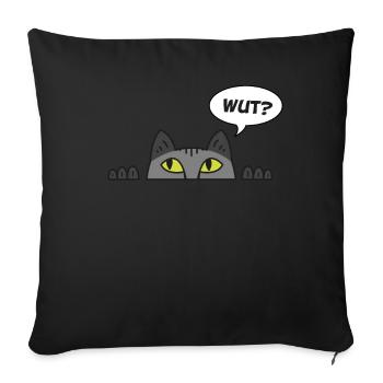 Cadeau chat perso coquin maine coon persan - Housse de coussin décorative 45 x 45 cm - noir - Devant
